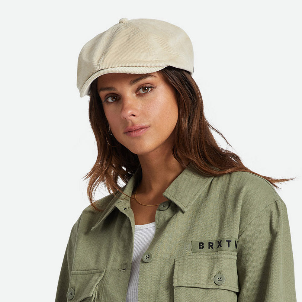 Casquette Gavroche en Velours Côtelé Brood Lightweight X Snap blanc cassé BRIXTON