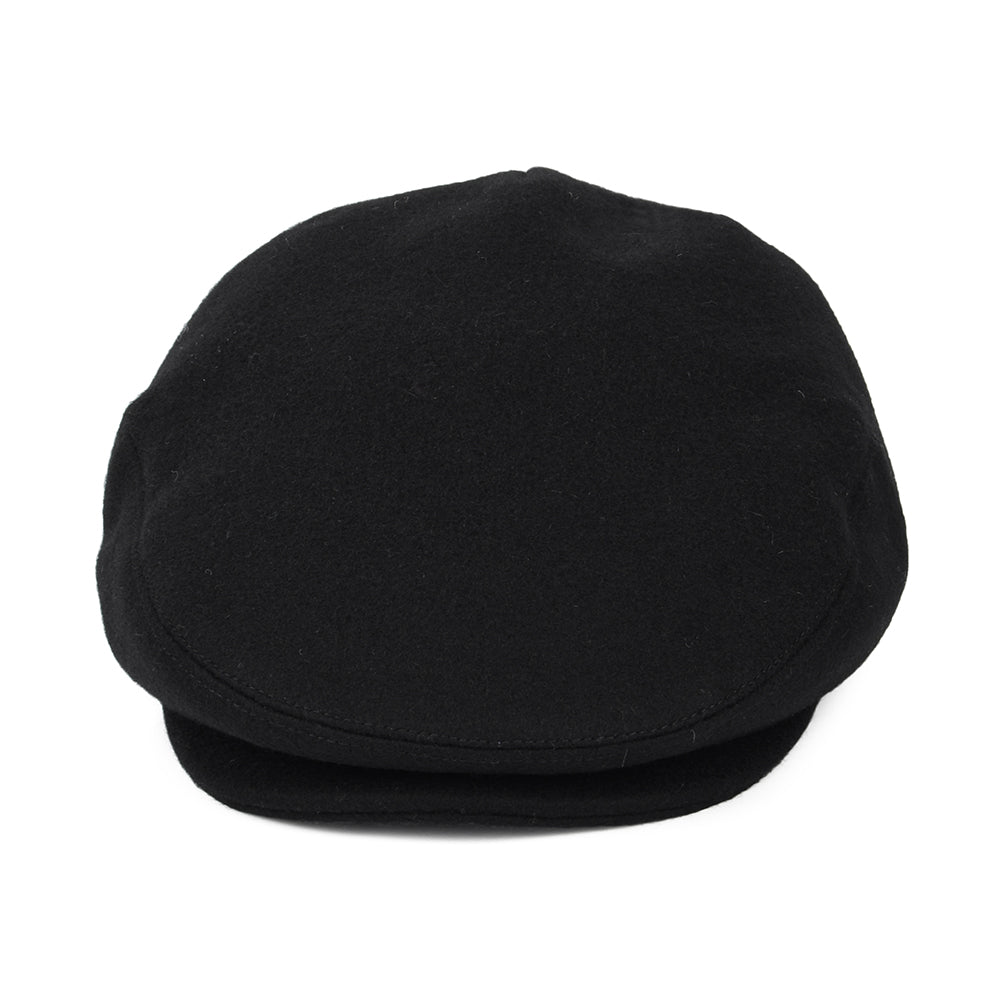 Casquette Plate en Laine Melton noir JAXON & JAMES