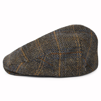 Casquette Plate à Carreaux et Chevrons Hooligan noir délavé-marron BRIXTON