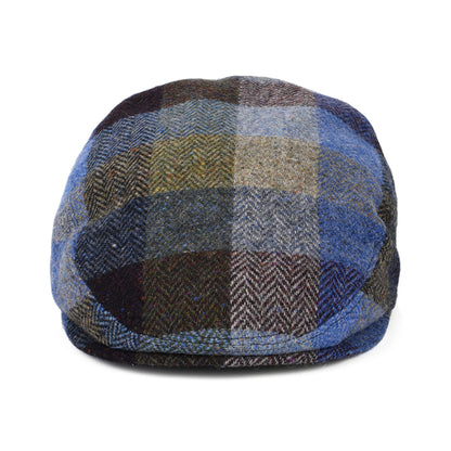 Casquette Plate en Tweed du Donegal Patch à Chevrons bleu-vert CITY SPORT