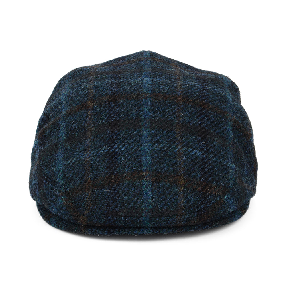 Casquette Plate en HARRIS TWEED à Carreaux bleu sarcelle-bleu-multi CITY SPORT