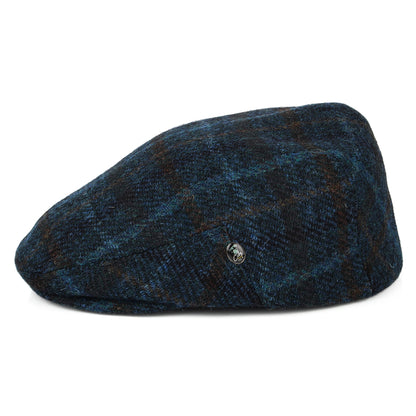 Casquette Plate en HARRIS TWEED à Carreaux bleu sarcelle-bleu-multi CITY SPORT