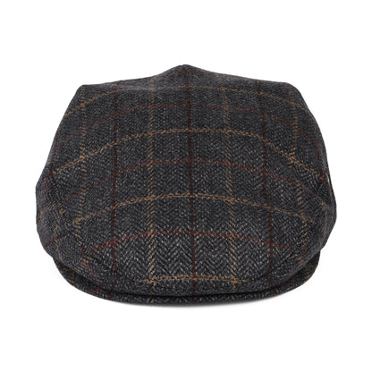 Casquette Plate en Laine et Cachemire à Carreaux et Chevrons gris CITY SPORT