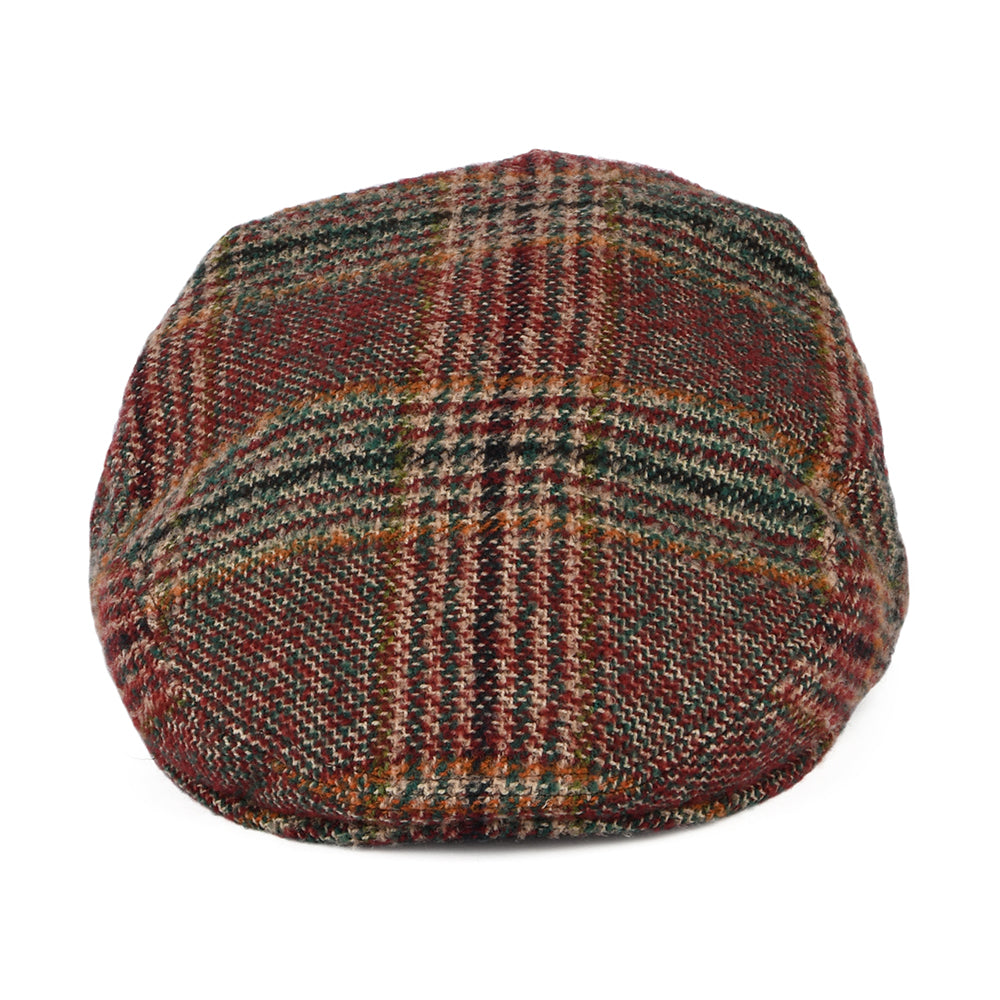 Casquette Plate Prince-de-Galles en Laine Vierge rouge-vert CITY SPORT