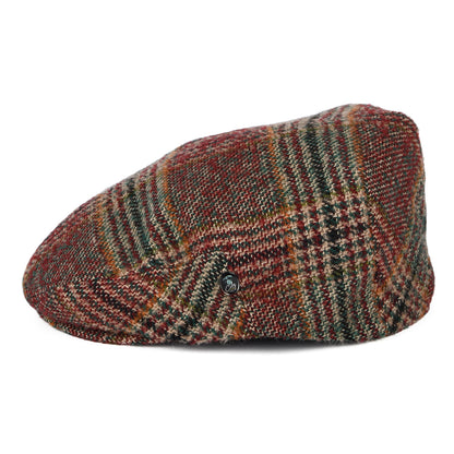 Casquette Plate Prince-de-Galles en Laine Vierge rouge-vert CITY SPORT