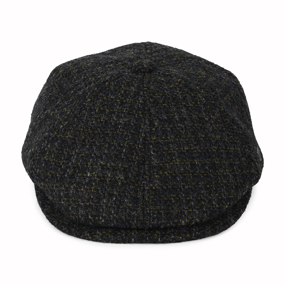 Casquette Gavroche en HARRIS TWEED à Carreaux Hudson anthracite FAILSWORTH