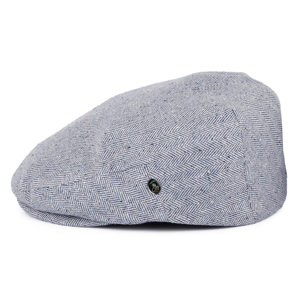 Casquette Plate Été en Pure Soie à Chevrons bleu CITY SPORT