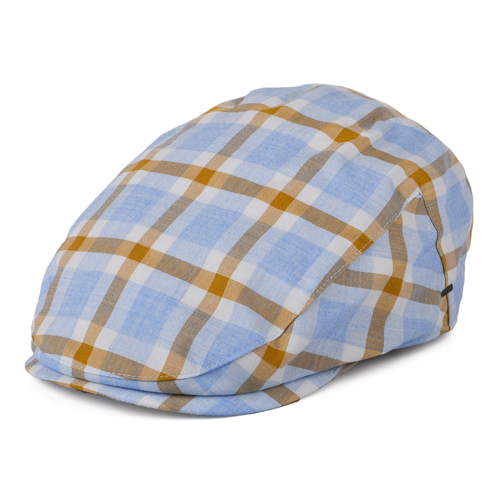Casquette Plate à Carreaux Helmer bleu clair BAILEY