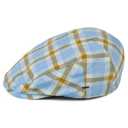 Casquette Plate à Carreaux Helmer bleu clair BAILEY