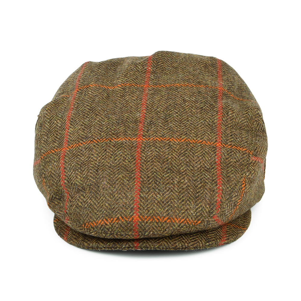 Casquette Plate Imperméable à Carreaux et Chevrons olive-orange-rouge FAILSWORTH