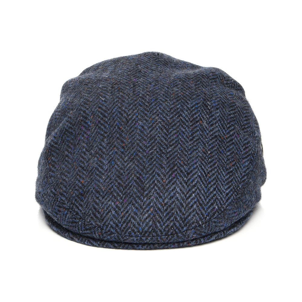 Casquette Plate en Tweed du Donegal à Chevrons bleu marine CITY SPORT