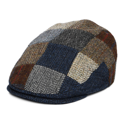 Casquette Plate en HARRIS TWEED Patch Cheshire multicolore DENTON