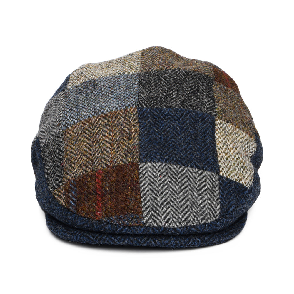 Casquette Plate en HARRIS TWEED Patch Cheshire multicolore DENTON