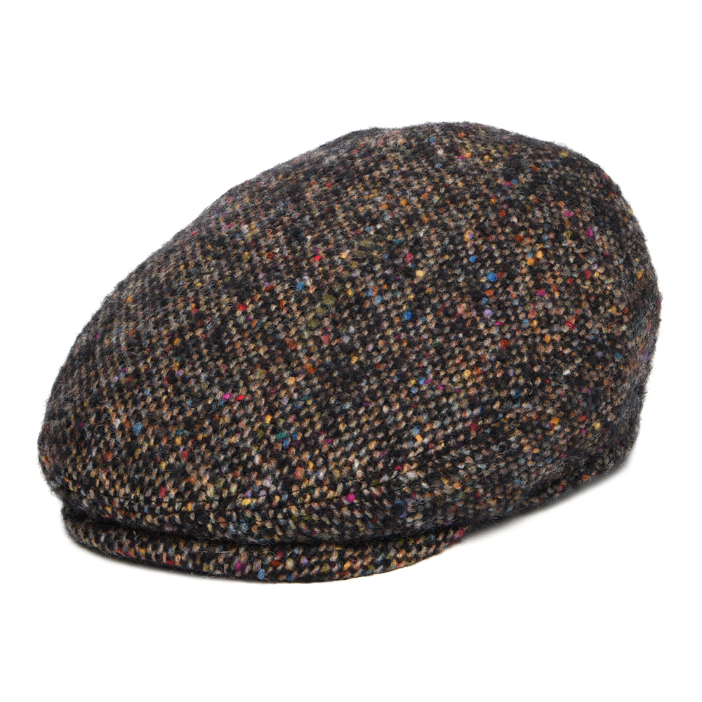 Casquette Plate en Tweed du Donegal Driver noir-multi STETSON