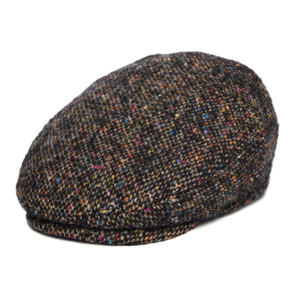 Casquette Plate en Tweed du Donegal Driver noir-multi STETSON