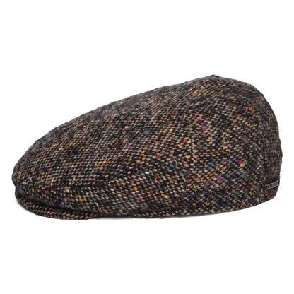 Casquette Plate en Tweed du Donegal Driver noir-multi STETSON