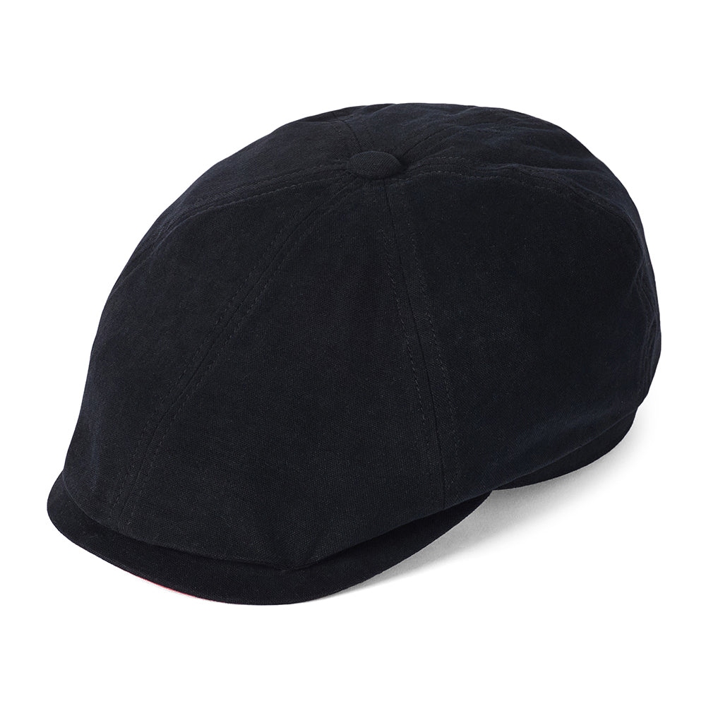 Casquette Gavroche en Toile de Coton Hudson noir-saumon FAILSWORTH