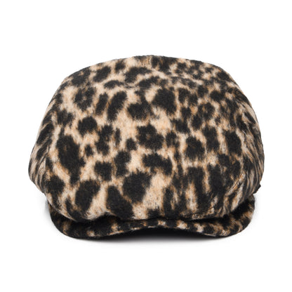 Casquette Plate en Laine Mélangée Léopard Systa marron BARTS
