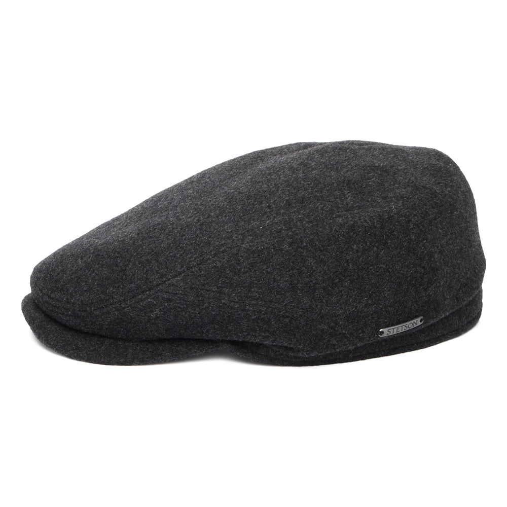 Casquette Plate en Laine et Cachemire Driver anthracite STETSON