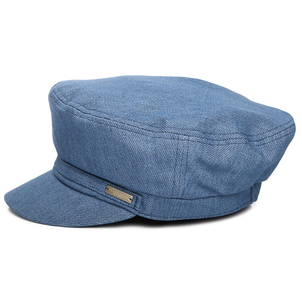 Casquette Gavroche en Denim bleu SEEBERGER