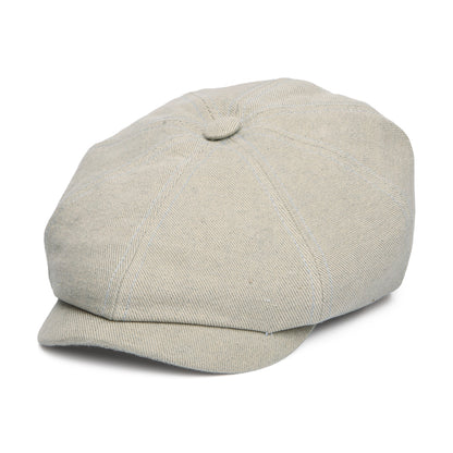 Casquette Gavroche en Coton Sergé Éco-Responsable Hatteras beige-bleu clair STETSON