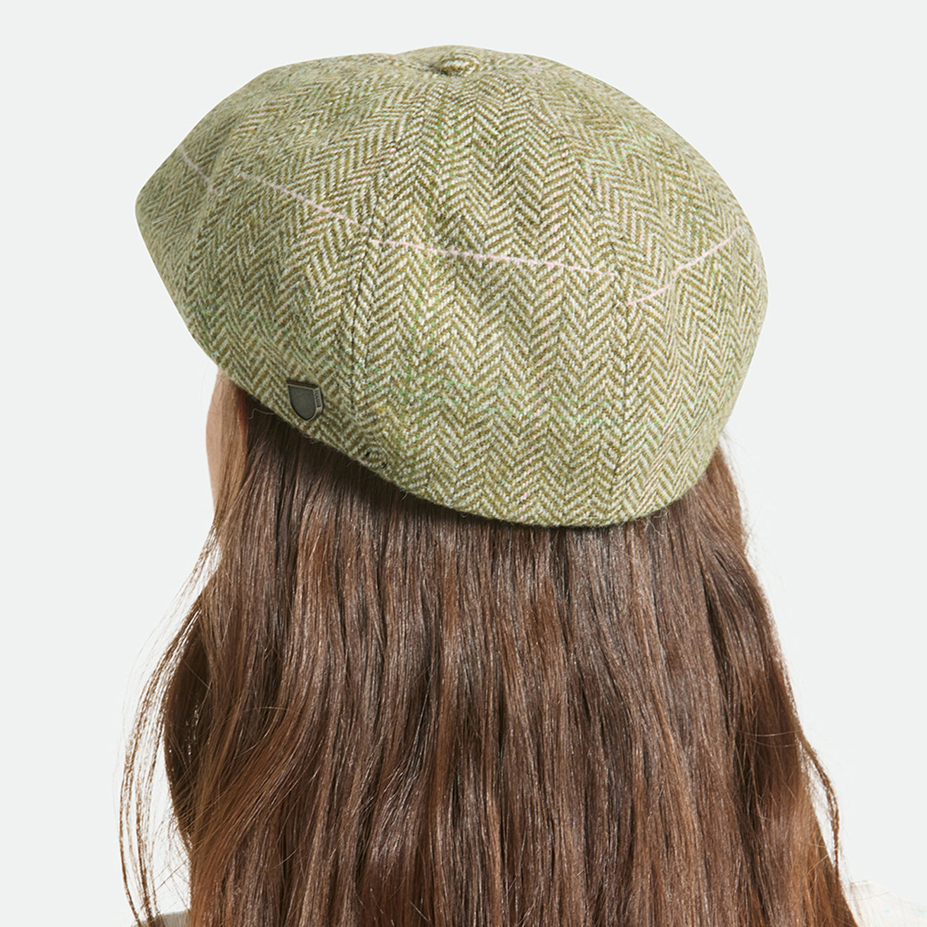 Casquette Gavroche Légère à Chevrons Brood vert-sable-rose BRIXTON