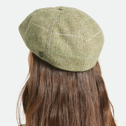 Casquette Gavroche Légère à Chevrons Brood vert-sable-rose BRIXTON