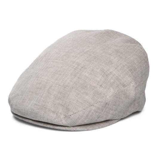 Casquette Plate en Lin à Micro Chevrons gris clair CITY SPORT