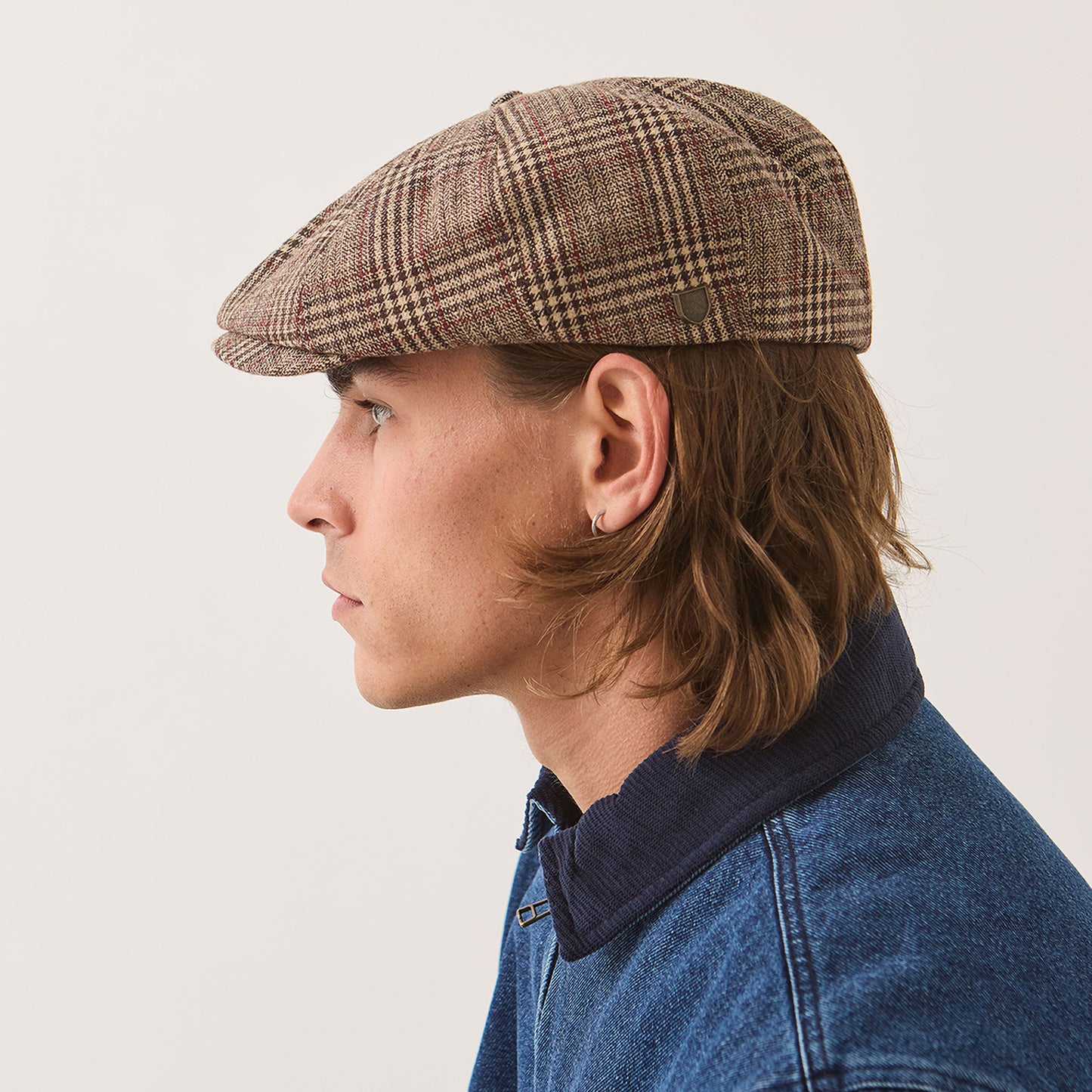 Casquette Gavroche à Carreaux Brood marron-beige sable-rouge BRIXTON