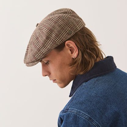 Casquette Gavroche à Carreaux Brood marron-beige sable-rouge BRIXTON