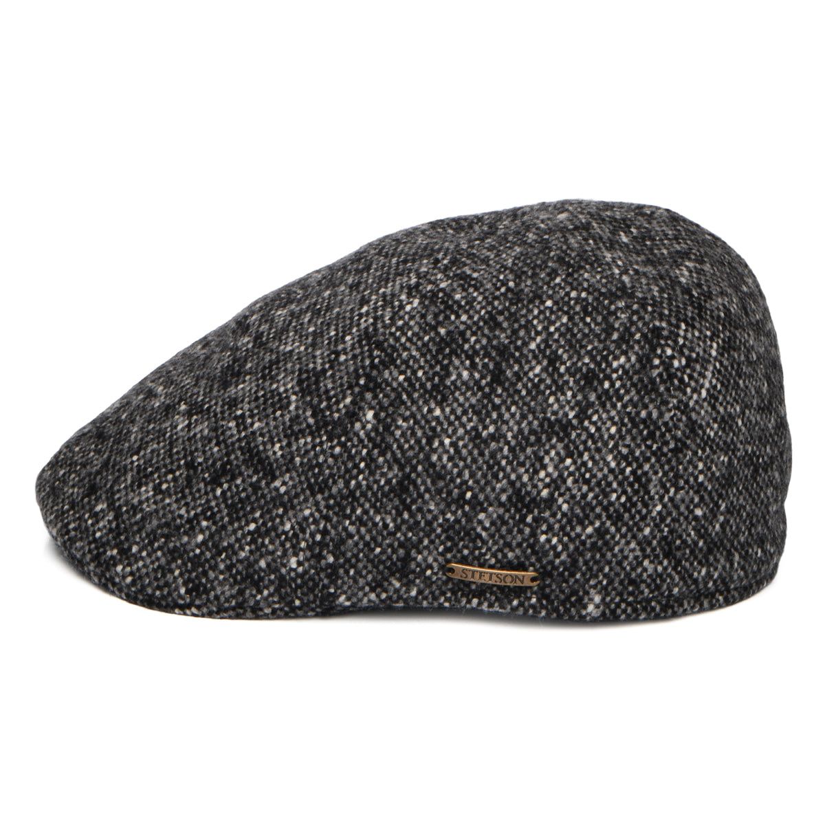 Casquette Plate Bec-de-Canard en Tweed du Donegal anthracite STETSON
