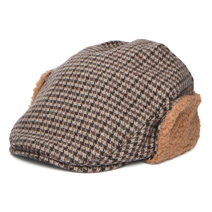 Casquette Plate Pied-de-Poule Avec Protège-Oreilles Monzonite marron foncé BARTS