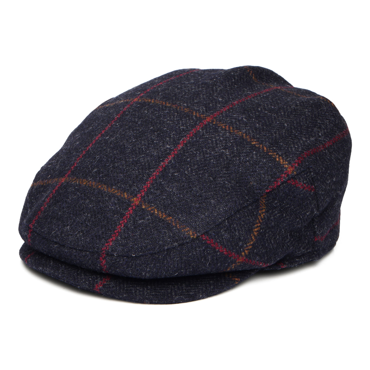 Casquette Plate Imperméable à Carreaux bleu marine-rouille-rouge FAILSWORTH