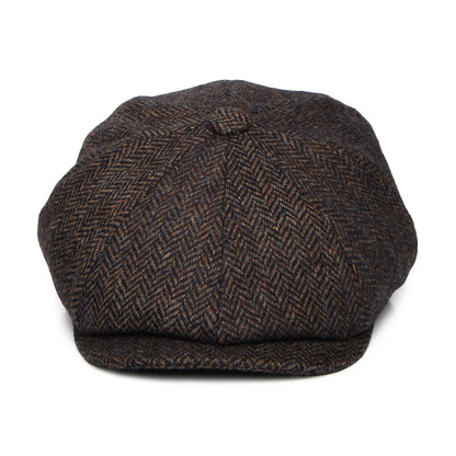 Casquette Gavroche en Laine Britannique à Chevrons Brooklyn marron CHRISTYS