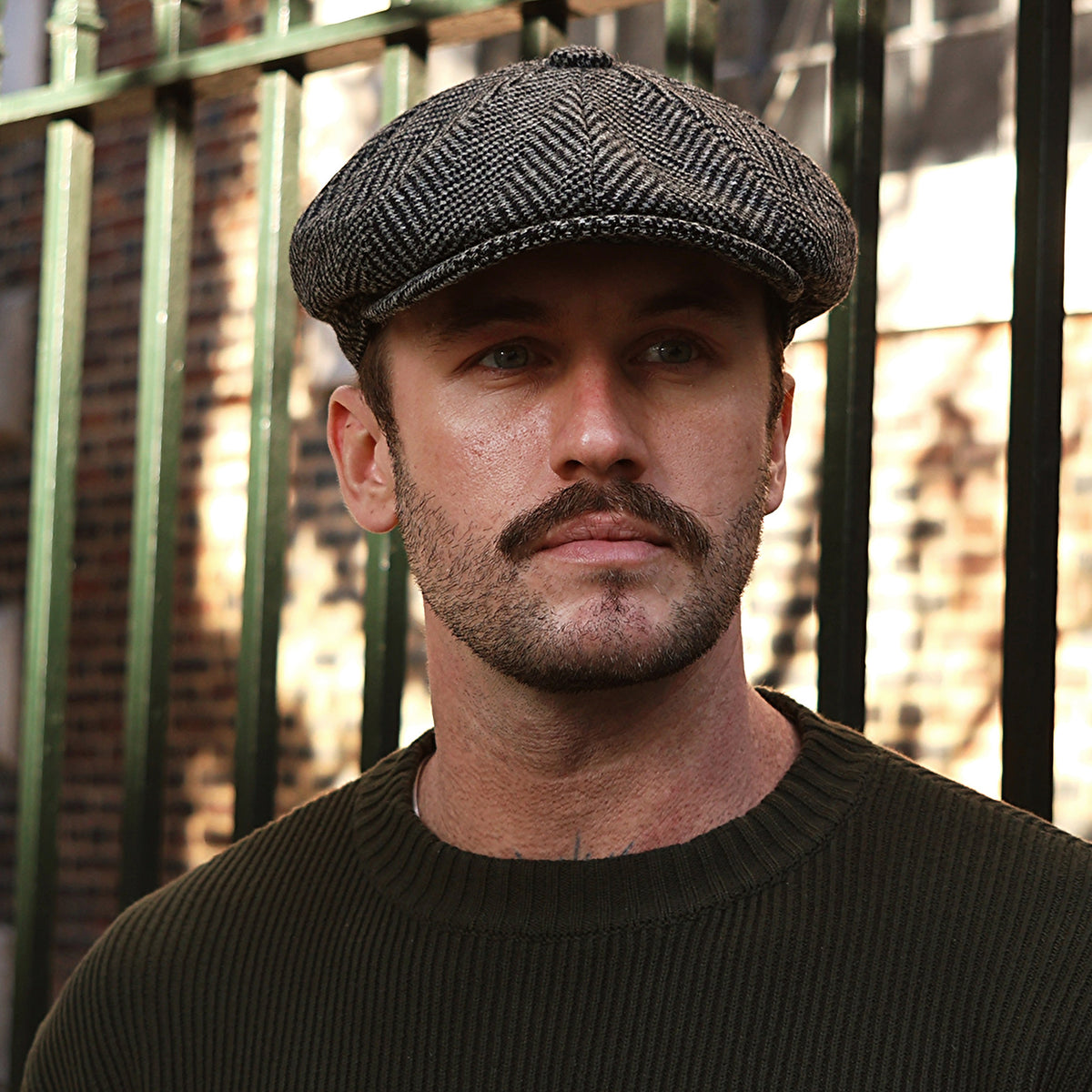 Casquette Gavroche en Laine Mérinos à Chevrons Portobello gris CHRISTYS
