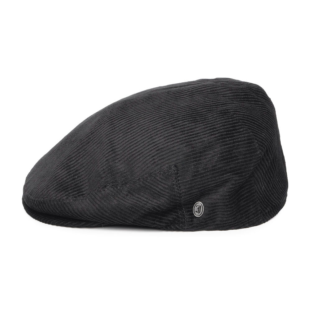 Casquette Plate en Velours Côtelé noir JAXON & JAMES