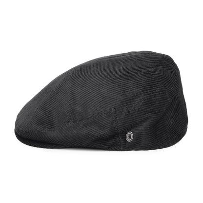 Casquette Plate en Velours Côtelé noir JAXON & JAMES