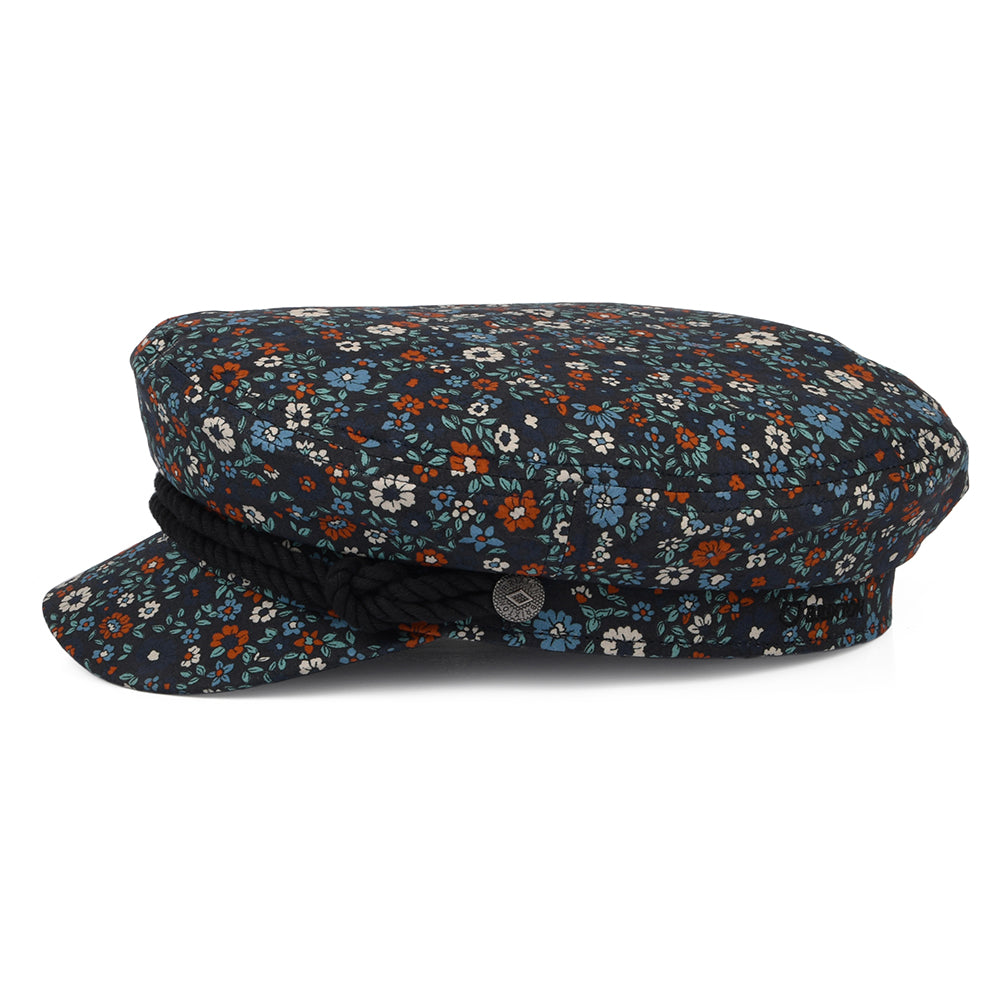Casquette de Marin en Coton Floral bleu marine délavé BRIXTON