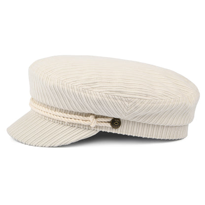 Casquette de Marin en Velours Grosses Mailles blanc cassé BRIXTON