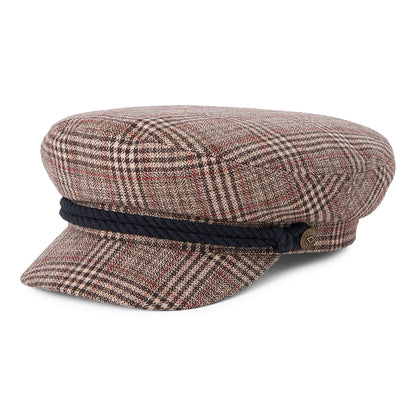 Casquette de Marin à Carreaux marron-beige sable-rouge BRIXTON