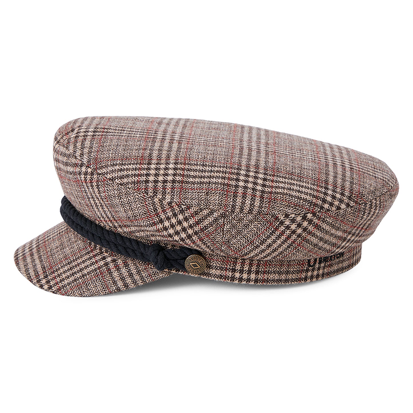 Casquette de Marin à Carreaux marron-beige sable-rouge BRIXTON
