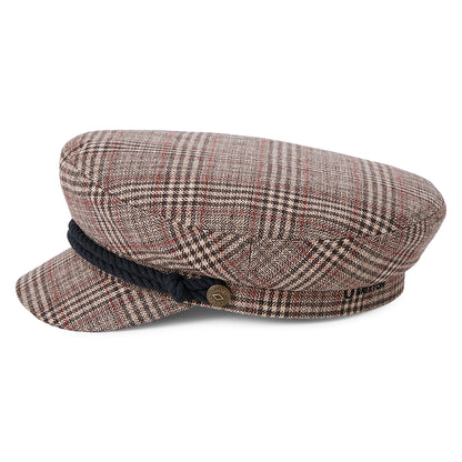 Casquette de Marin à Carreaux marron-beige sable-rouge BRIXTON