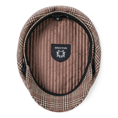 Casquette de Marin à Carreaux marron-beige sable-rouge BRIXTON