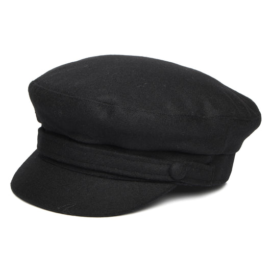 Casquette de Marin en Melton Italien Breton noir FAILSWORTH