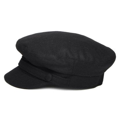 Casquette de Marin en Melton Italien Breton noir FAILSWORTH