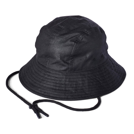 Chapeau Bob Glasto en Coton Ciré Britannique noir FAILSWORTH