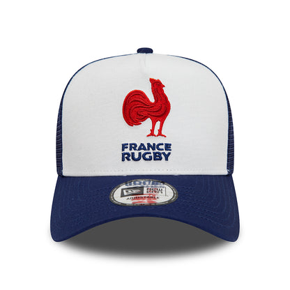 Casquette Trucker Fédération Française de Rugby Essential A-Frame blanc-bleu NEW ERA