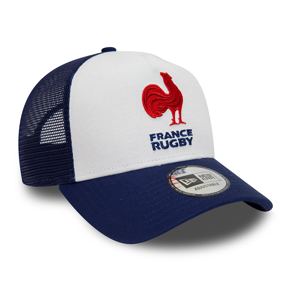 Casquette Trucker Fédération Française de Rugby Essential A-Frame blanc-bleu NEW ERA