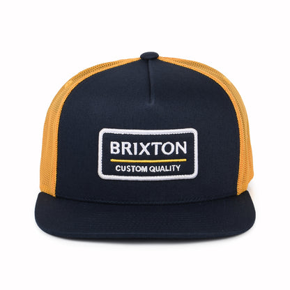 Casquette Trucker Palmer Proper MP bleu marine délavé-jaune BRIXTON