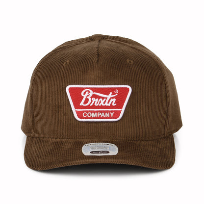 Casquette Snapback en Velours Côtelé Linwood C NetPLus MP marron-rouge BRIXTON